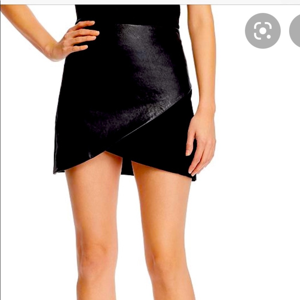 Alice and Olevia leather & fabric mini skirt size 2
